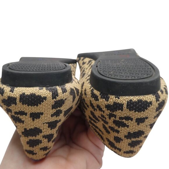 Rothys The Point II Leopard Print Pointed Toe Knit Ballet Flats Womens 10 - Picture 11 of 12